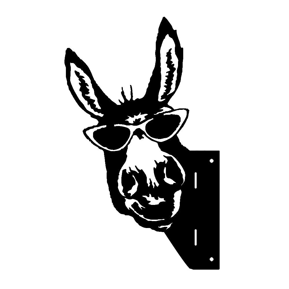 Donkey with Sunglasses Farm Peeping Animal Outdoor Metal Garden Art