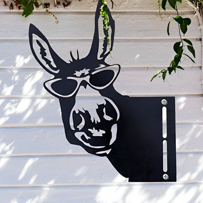Donkey with Sunglasses Farm Peeping Animal Outdoor Metal Garden Art