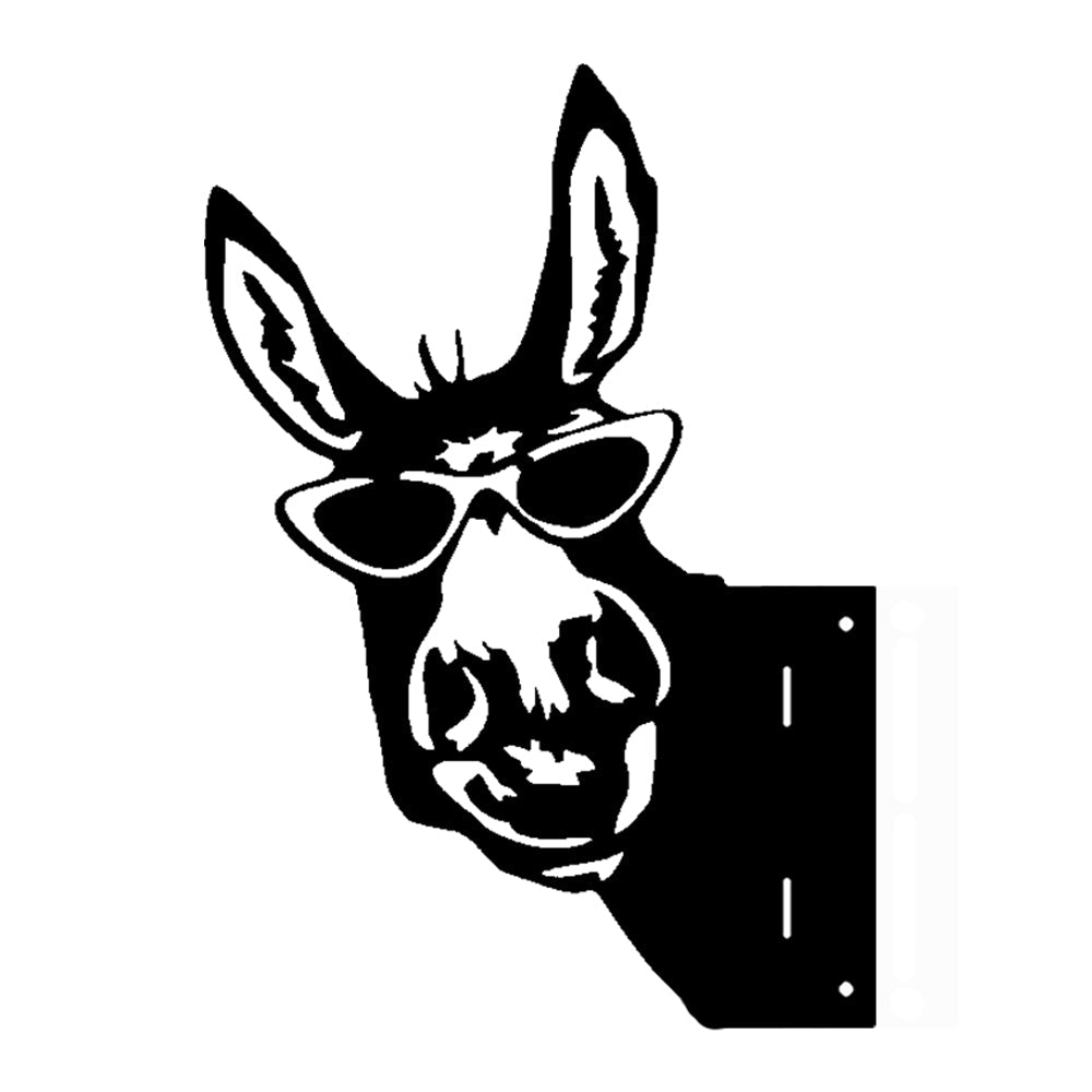 Donkey with Sunglasses Farm Peeping Animal Outdoor Metal Garden Art