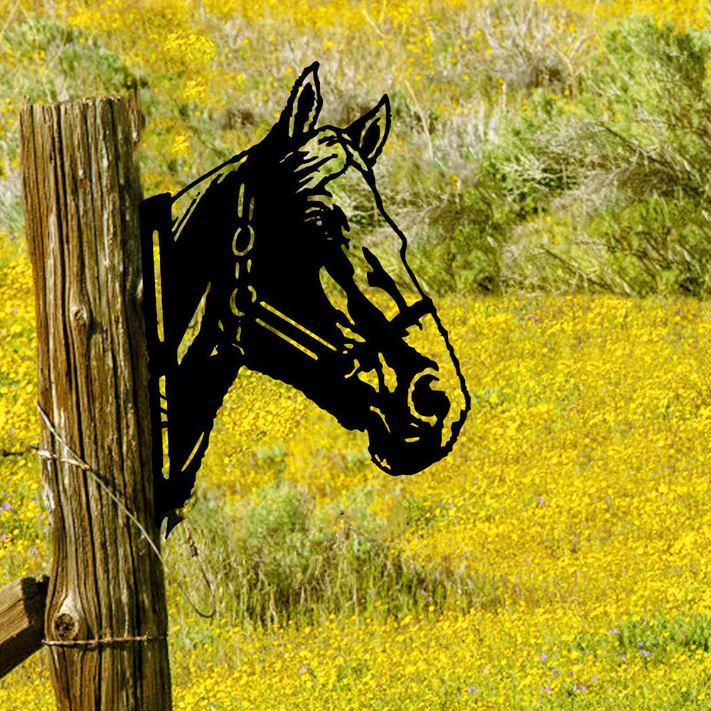 Horse Farm Peeping Animal Outdoor Metal Garden Art