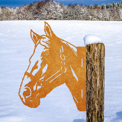 Horse Farm Peeping Animal Outdoor Metal Garden Art