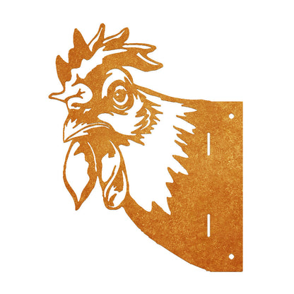 Rooster Farm Peeping Animal Outdoor Metal Garden Art