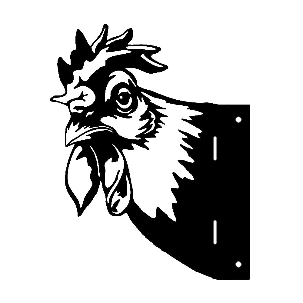 Rooster Farm Peeping Animal Outdoor Metal Garden Art