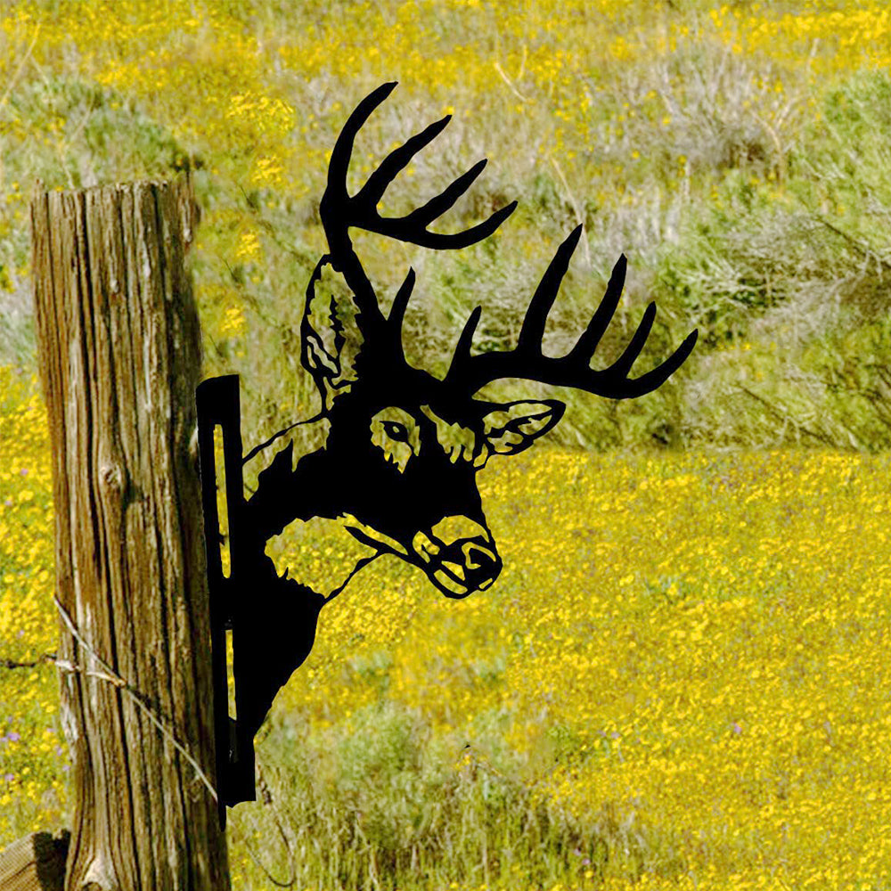 Reindeer Farm Peeping Animal Outdoor Metal Garden Art