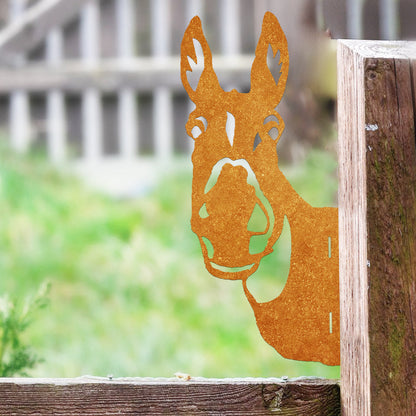 Donkey Farm Peeping Animal Outdoor Metal Garden Art