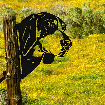 Dog Farm Peeping Animal Outdoor Metal Garden Art