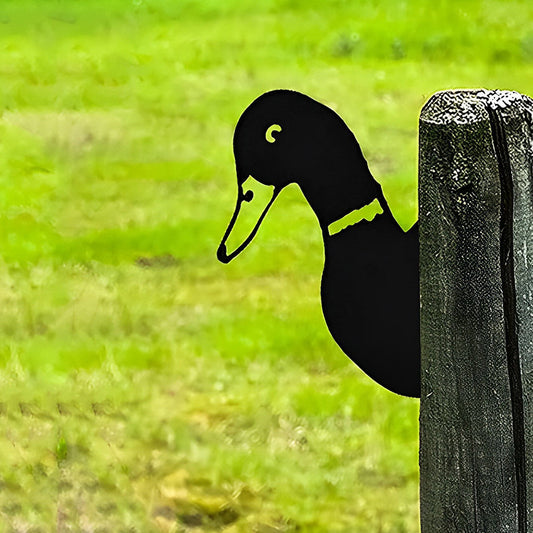 Duck Farm Peeping Animal Outdoor Metal Garden Art