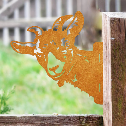 Goat Farm Peeping Animal Outdoor Metal Garden Art