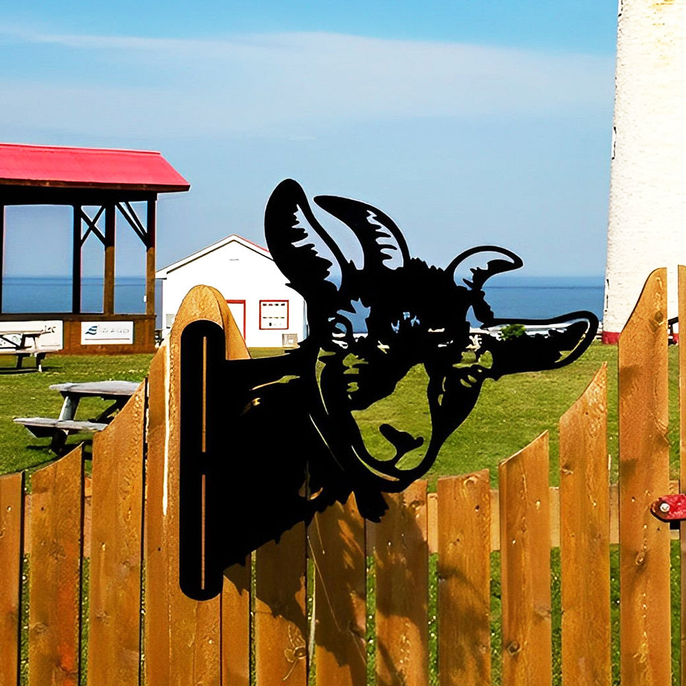 Goat Farm Peeping Animal Outdoor Metal Garden Art