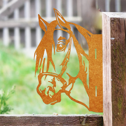 Horse Farm Peeping Animal Outdoor Metal Garden Art