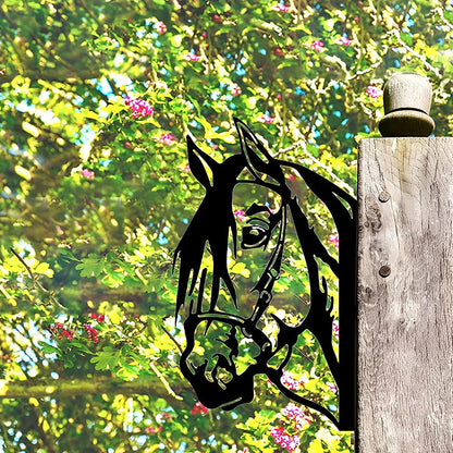 Horse Farm Peeping Animal Outdoor Metal Garden Art