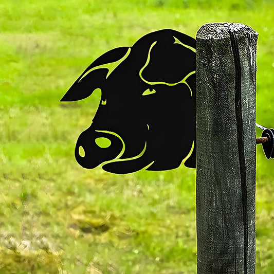 Pig Metal Farm Peeping Animal Outdoor Metal Garden Art