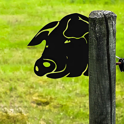 Pig Metal Farm Peeping Animal Outdoor Metal Garden Art