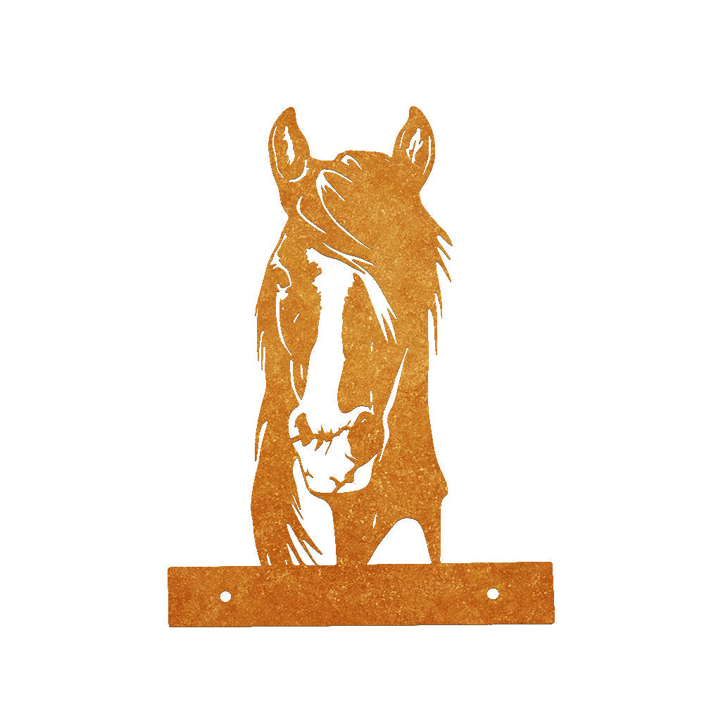 Horse Farm Peeping Animal Outdoor Metal Garden Art