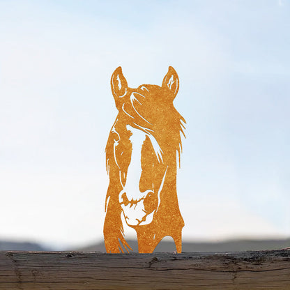 Horse Farm Peeping Animal Outdoor Metal Garden Art