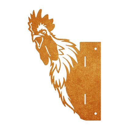 Rooster Farm Peeping Animal Outdoor Metal Garden Art