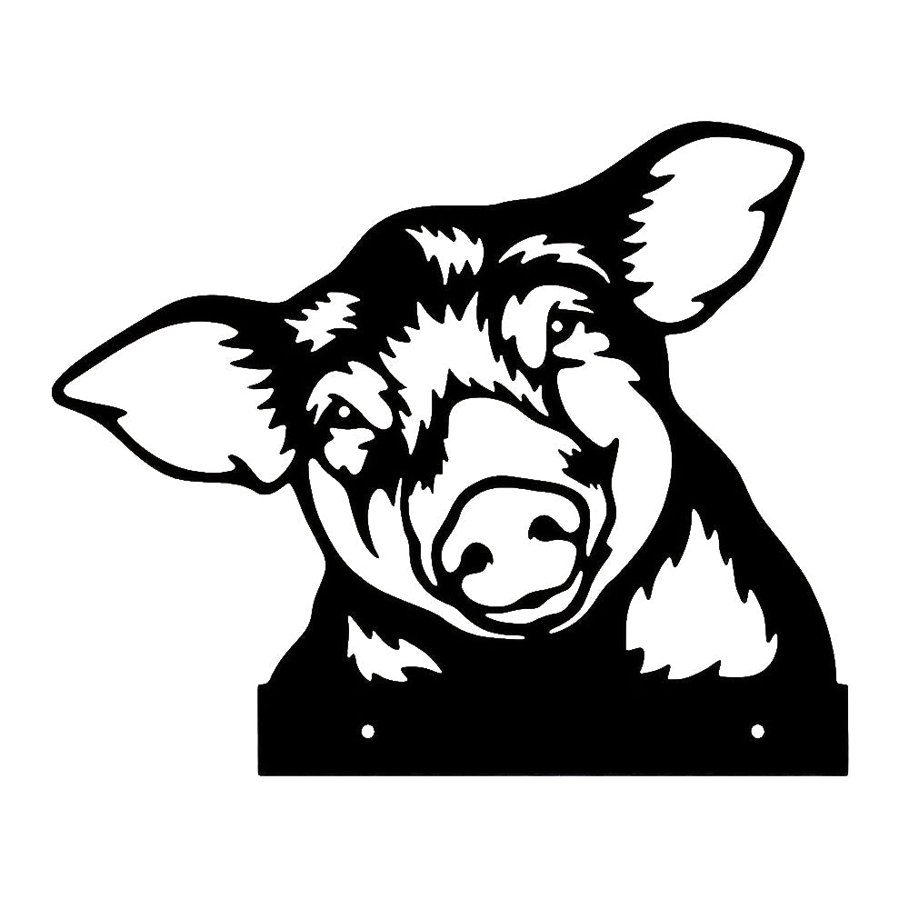 Pig Farm Peeping Animal Outdoor Metal Garden Art