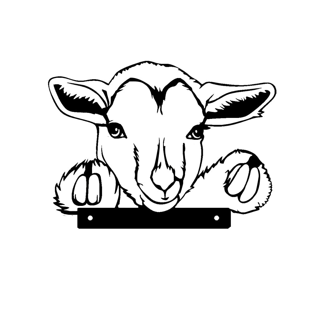 Sheep Farm Peeping Animal Outdoor Metal Garden Art