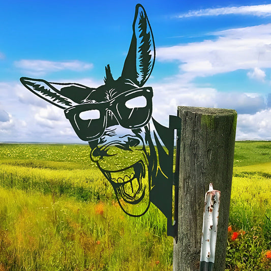 Donkey Farm Peeping Animal Outdoor Metal Garden Art