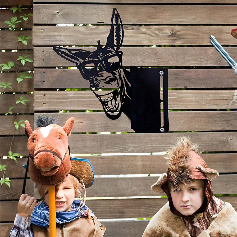 Donkey Farm Peeping Animal Outdoor Metal Garden Art