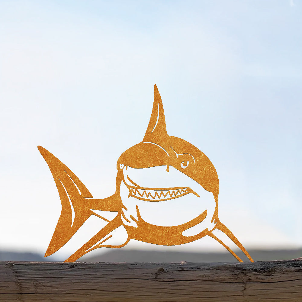 Shark Marine Peeping Animal Outdoor Metal Garden Art