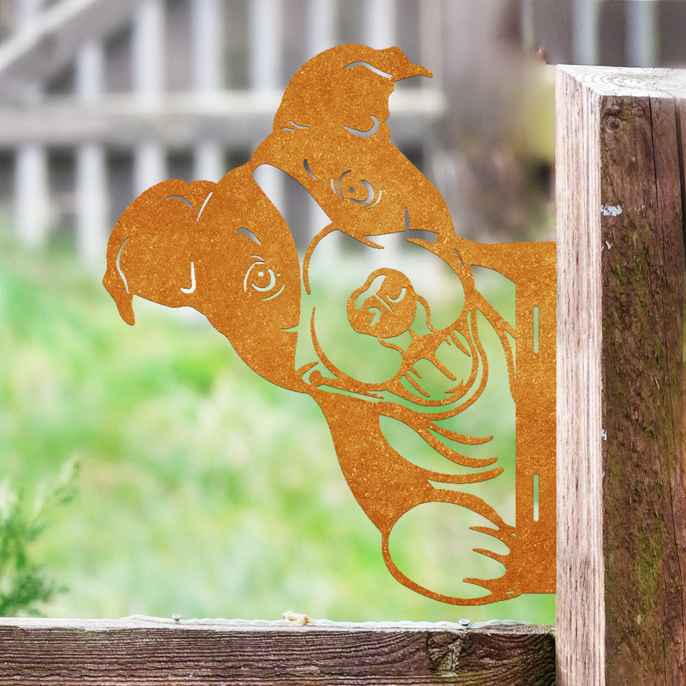 Cute Dog Farm Peeping Animal Outdoor Metal Garden Art
