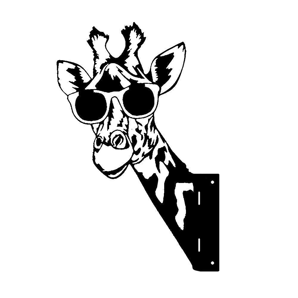Giraffe Farm Peeping Animal Outdoor Metal Garden Art