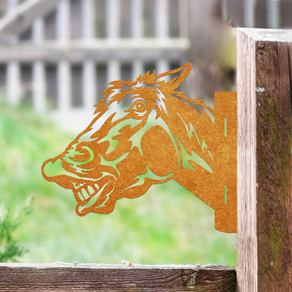 Funny Horse Farm Peeping Animal Outdoor Metal Garden Art