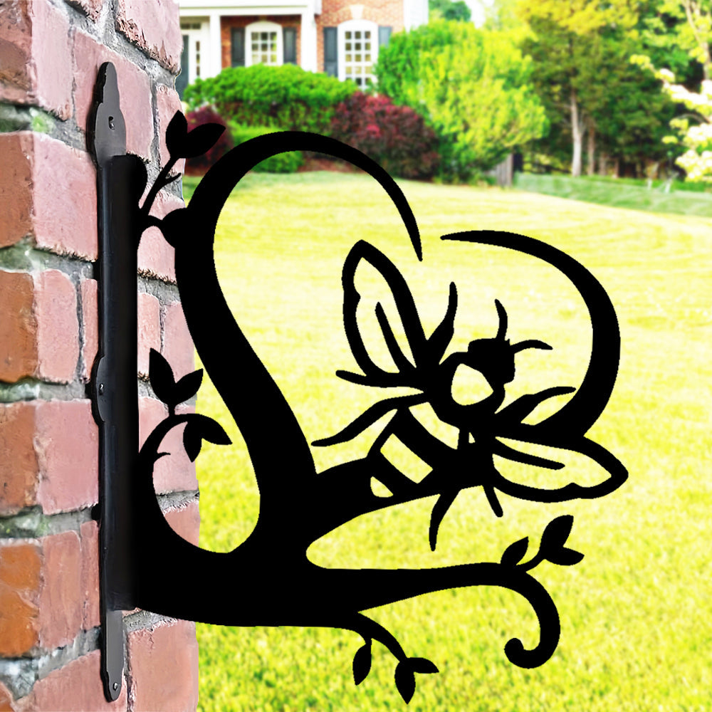 Heart & Bee Metal Hanging Bracket Plant Stand