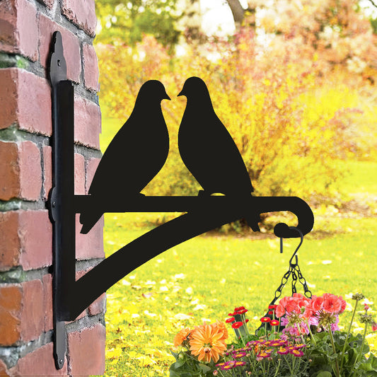 Pair of Doves Metal Hanging Bracket Plant Stand