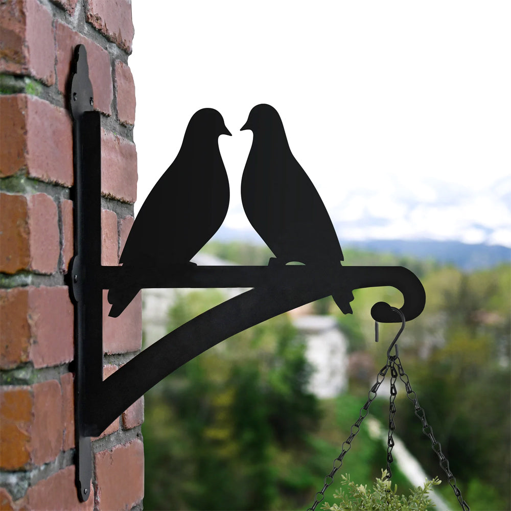 Pair of Doves Metal Hanging Bracket Plant Stand
