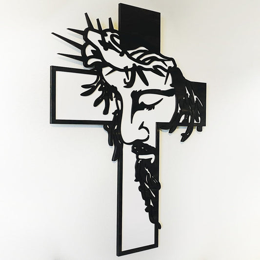 Jesus Cross Metal Sign Christ Wall Art Decor
