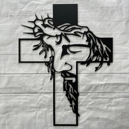 Jesus Cross Metal Sign Christ Wall Art Decor