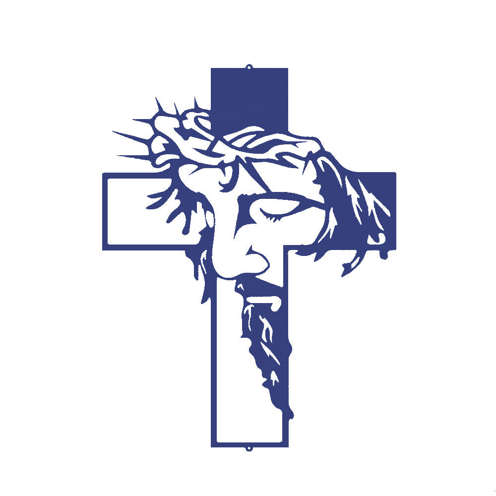 Jesus Cross Metal Sign Christ Wall Art Decor