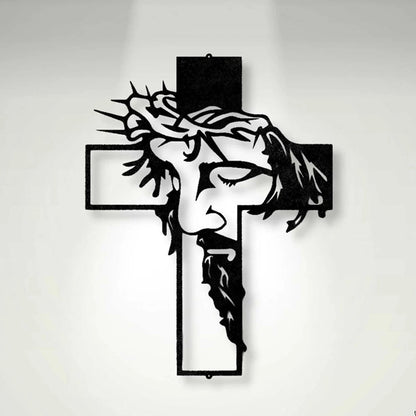 Jesus Cross Metal Sign Christ Wall Art Decor