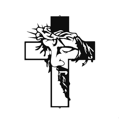Jesus Cross Metal Sign Christ Wall Art Decor
