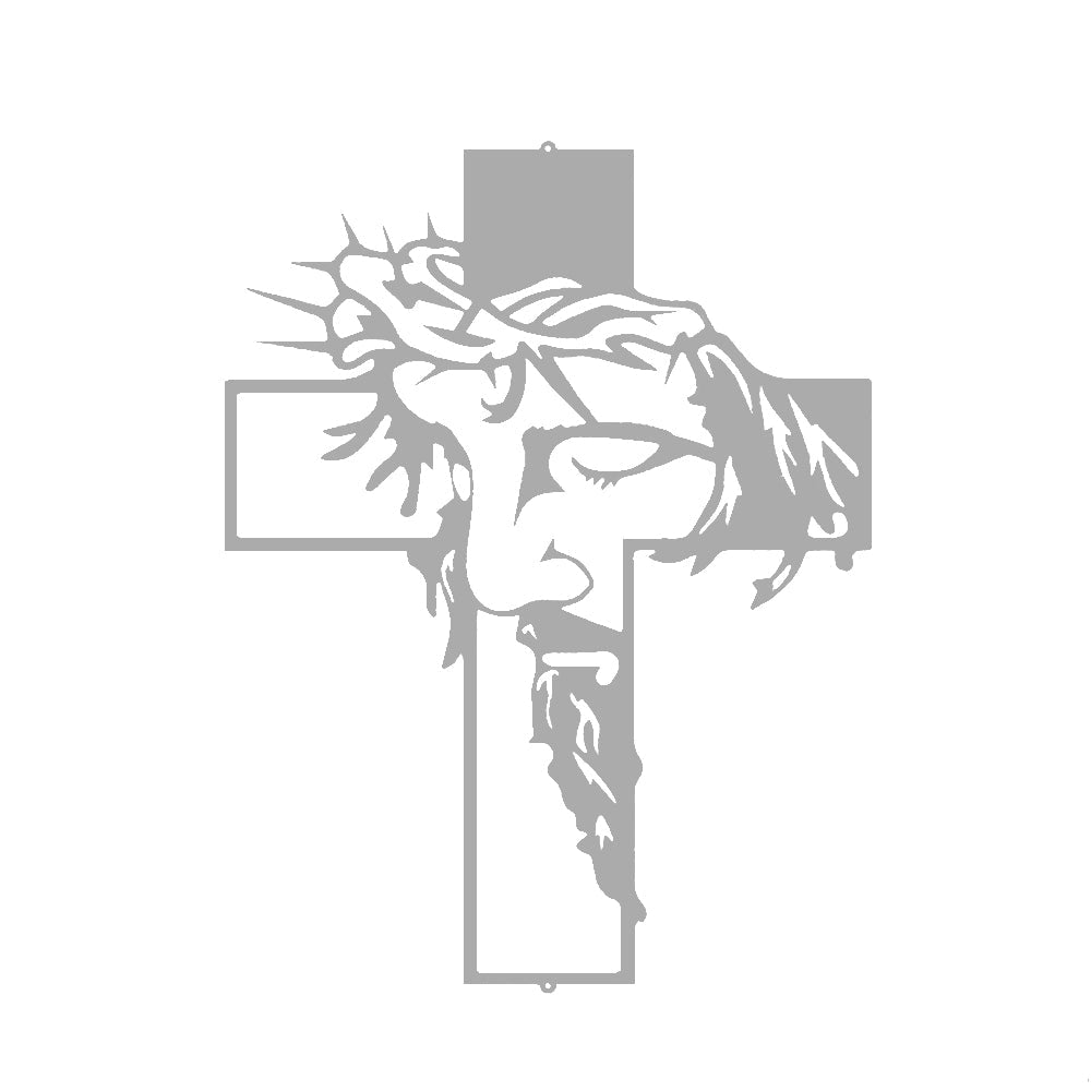 Jesus Cross Metal Sign Christ Wall Art Decor