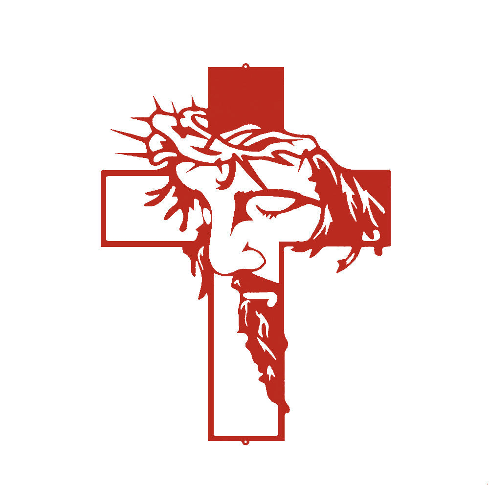 Jesus Cross Metal Sign Christ Wall Art Decor