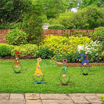 Spring Metal Gnome Garden Decoration