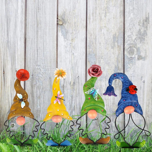 Spring Metal Gnome Garden Decoration