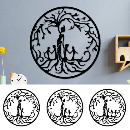 Tree of Life Mother and Children Metal Wall Art