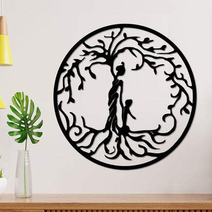 Tree of Life Mother and Children Metal Wall Art