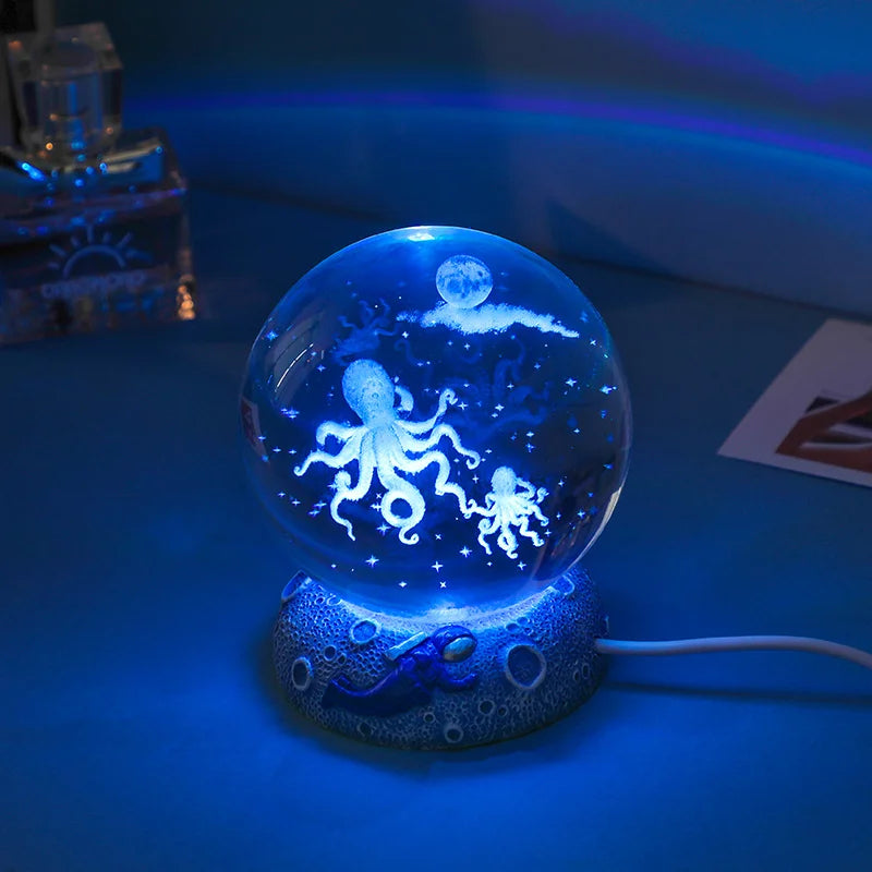 Ocean Animal Crystal Ball LED Night Lights