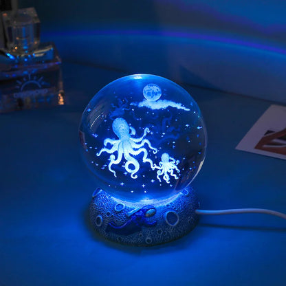 Ocean Animal Crystal Ball LED Night Lights