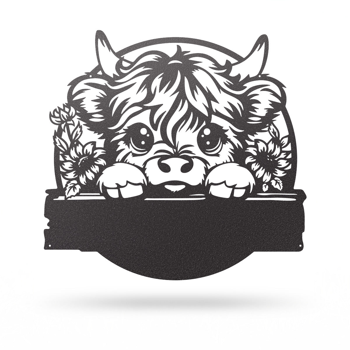 Baby Calf with Sunflowers Monogram Wall Decor