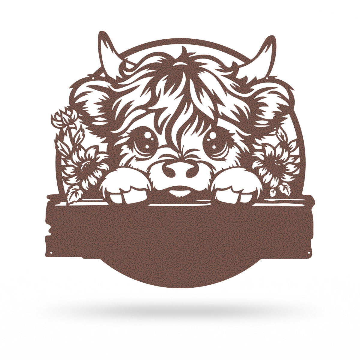 Baby Calf with Sunflowers Monogram Wall Decor