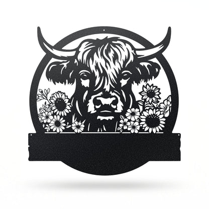 Cow Farm Monogram – Personalized Metal Sign for Farmhouse & Ranch Decor