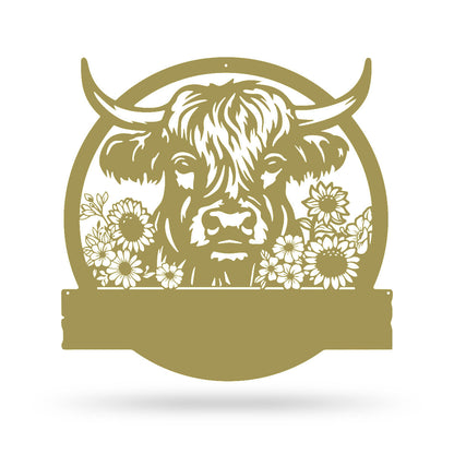 Cow Farm Monogram – Personalized Metal Sign for Farmhouse & Ranch Decor