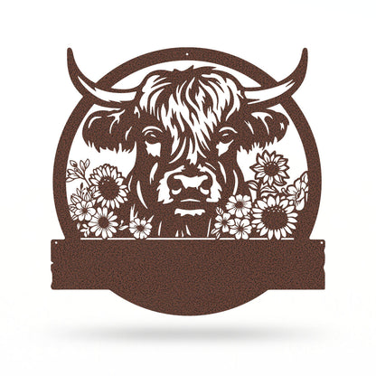 Cow Farm Monogram – Personalized Metal Sign for Farmhouse & Ranch Decor