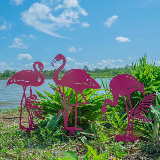 Garden Art - Flamingo 3 Pack